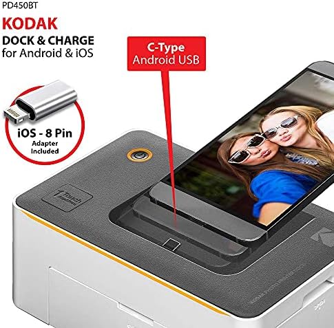 Kodak Dock Premium 4x6 ”מדפסת תמונות מיידית ניידת, מהדורת Bluetooth | תמונות בצבע מלא, תהליך 4Pass